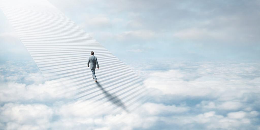 man ascending to heaven